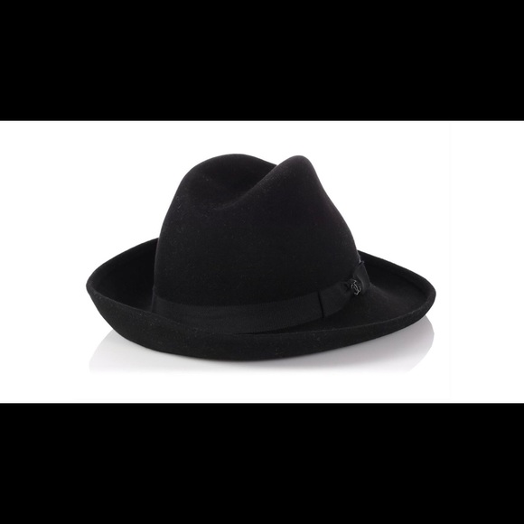 CHANEL LARGE BLACK FEDORA HAT with CC logo. - Picture 4 of 8